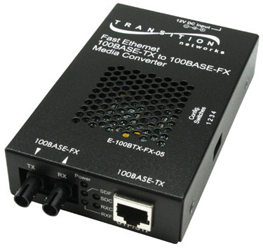 E-100BTX-FX-05(SCHT)-NA , Transition Networks E-100BTX-FX-05SCHTNA network media converter 100 Mbit/s Multi-mode Black - E-100BTX-FX-05(SCHT)-NA