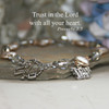 IN-183  Trust God Coin Pearls and Silvertones Bracelet