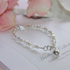 STG-146HT  Crystals and Pearls 5" a Favorite Bracelet! Sterling Silver