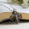 IN-549  Crucifix Filagree Pendant Necklace
