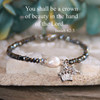 IN-197  You shall be a Crown of Beauty Freshwater Pearl Beaded Bracelet