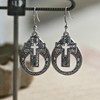 IN-71  Open Cross Dangle Earrings