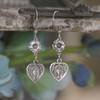 IN-73  Mary Heart Medal Dangle Earrings