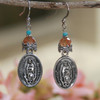 IN-98  Our Lady of Guadalupe Beaded Medal Earrings