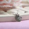 EG-6  Engraveable Stainless Disk with Fleur de Lis Necklace