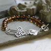 BR-14  Classic Cross Bracelet with Toggle Clasp