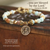 IN-384  St. Benedict "Vintage" Medal from Belgium Gorgeous Bracelet of Precious Gemstones