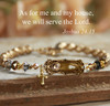 IN-392  As for Me and My House We will serve the Lord Gold finish Bracelet