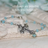 IN-394  Beaded Filagree Cross Bracelet