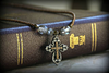IN-627N   Colorado Topaz Beaded Cross Necklace
