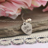 CJ-560  Little Sister Stainless Steel Heart Necklace and can be Engraved on backside too!