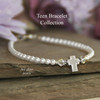 TN-6  Teen Prayer Bracelet Glass Pearl Swarovski