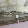 CJ-165  Flower Girl Drop Necklace with Pearl and Crystals