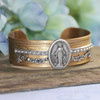 ART-166  Mary Medal Elegant Cuff Bracelet