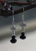 IN-704 Jet Crystal Cross Earrings