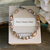 IN-712  Silver and Gold and Crystals too! Prayer changes Things Bracelet