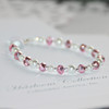 CJ-183  I love this New Pink Crystal and Glass Pearl 5" Bracelet