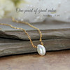IN-608G  One Pearl of Great Value Necklace Freshwater Pearl Gold