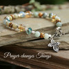 IN-734  Amazonite Prayer Changes Things Bracelet