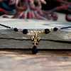 NOST-3  Black and Gold Beaded Necklace