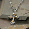 IN-655  Stuning Cross on beaded chain Necklace