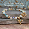 IN-743  Greater is He who is in me Gemstone Bracelet