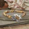 IN-737  Catholic 4 way Medal Natural Jasper Bracelet