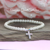 GG-51  Crystal filled Cross Stretch Pearl Bracelet just Stunning!