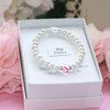 CJ-187  Big Sis Chunky Glass Pearl Bracelet 6"
