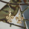 FER-100 Gold Finish Fleur de Lis Earrings