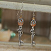 OC-22  Mermaids Coral Crystals Earrings