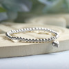 STG-265HT  Sterling Silver Beads 5"  Stretch Bracelet