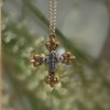 IN-685  Four Way Catholic Medal on Cross Long Necklace
