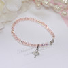 CJ-364 Ballerina Bracelet with Pink crystals 5"