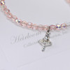 CJ-364 Ballerina Bracelet with Pink crystals 5"