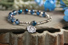 IN-193  Beautiful in Blue Crystal Rosary Bracelet