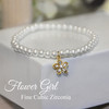 LG-9 Cubic Zirconia Flower Girl 5" Bracelet