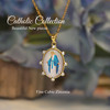 IN-602  Mary Artwork & Cubic Zirconia Necklace