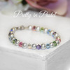 CJ-118  Pretty in Pastels Crystals & Pearls 5" Bracelet