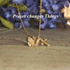 IN-672  Prayer Changes Things Butterfly Cross Necklace