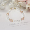 CJ-599  Sweet Hearts Adorable 5" Pearl Bracelet