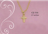 CJ-316 Seed Pearl Cross Necklace Gold finish