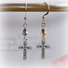GG-18  Amazing Grace Engraved Cross Earrings