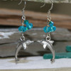 OC-56  Dolphins and Crystals Earrings