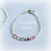 STG-56  Pastel Crystals Seed Bead Child 5" Bracelet