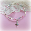 CJ-385  Ballerina Bracelet with Pastel Crystals 6"