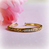 BAN-22  Infant Gold Finish Cuff Pearl Bracelet