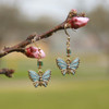 AER-18  Blue Enamel Butterfly Earrings