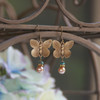 IS-560 Butterfly Vintage Style Earrings with Pearls