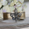 ART-117 Swarovski Crystal Fleur De Lis Cuff Bracelet
